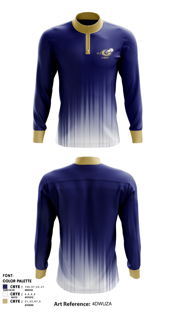 Quarter Zip Jacket, Granby High School Tennis, Tennis, Teamtime, Team time, sublimation, custom sports apparel, team uniforms, spirit wear, spiritwear, sports uniforms, custom shirts, team store, custom team store, fundraiser sports, apparel fundraiser