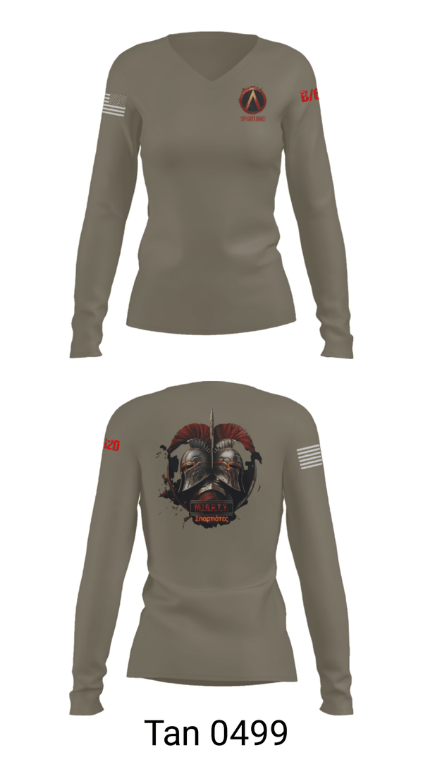 Women's Long Sleeve Vneck Shirt, , Army, Teamtime, Team time, sublimation, custom sports apparel, team uniforms, spirit wear, spiritwear, sports uniforms, custom shirts, team store, custom team store, fundraiser sports, apparel fundraiser