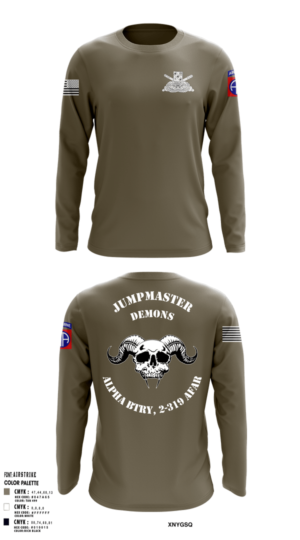 Long Sleeve Performance Shirt, ALPHA BTRY, 2-319th AFAR, Army, Teamtime, Team time, sublimation, custom sports apparel, team uniforms, spirit wear, spiritwear, sports uniforms, custom shirts, team store, custom team store, fundraiser sports, apparel fundraiser