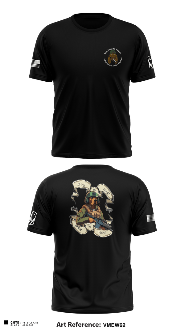 Short Sleeve Performance Shirt, Bravo Battery, 4th Battalion, 3rd Air Defense Artillery Regiment, Army, Teamtime, Team time, sublimation, custom sports apparel, team uniforms, spirit wear, spiritwear, sports uniforms, custom shirts, team store, custom team store, fundraiser sports, apparel fundraiser