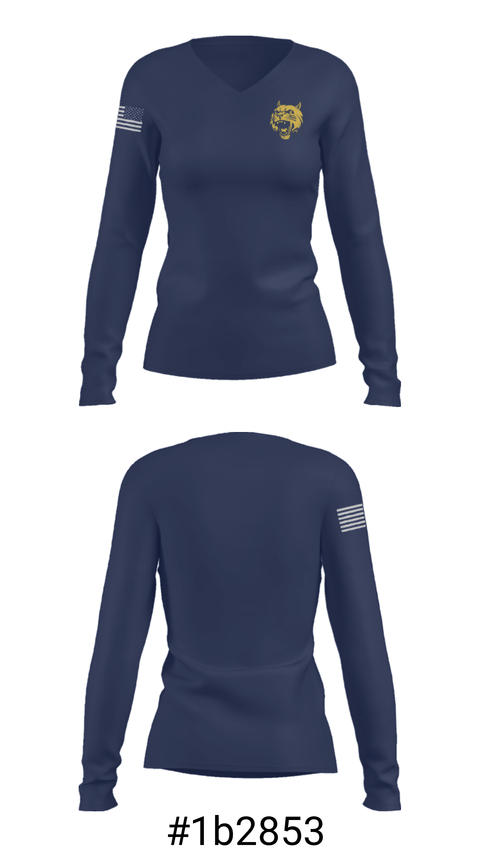 Women's Long Sleeve Vneck Shirt, Springfield High School Swimming, Swimming, Teamtime, Team time, sublimation, custom sports apparel, team uniforms, spirit wear, spiritwear, sports uniforms, custom shirts, team store, custom team store, fundraiser sports, apparel fundraiser