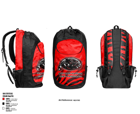 Gear Bag, Whitman-Hanson Regional High School Basketball, Men's Basketball, Teamtime, Team time, sublimation, custom sports apparel, team uniforms, spirit wear, spiritwear, sports uniforms, custom shirts, team store, custom team store, fundraiser sports, apparel fundraiser
