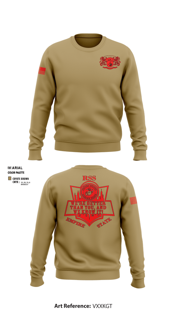 Crew Neck Sweatshirt, RSS EMPIRE STATE, Marines, Teamtime, Team time, sublimation, custom sports apparel, team uniforms, spirit wear, spiritwear, sports uniforms, custom shirts, team store, custom team store, fundraiser sports, apparel fundraiser