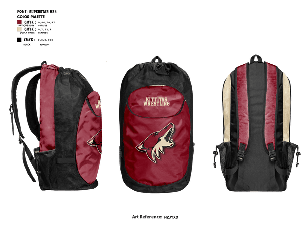 Gear Bag, Kittitas Middle School Wrestling, Wrestling, Teamtime, Team time, sublimation, custom sports apparel, team uniforms, spirit wear, spiritwear, sports uniforms, custom shirts, team store, custom team store, fundraiser sports, apparel fundraiser
