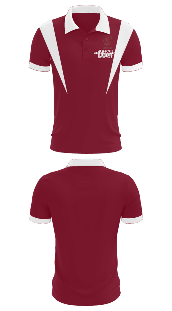 Short Sleeve Performance Polo, United Faith Christian Academy High School Basketball, Men's Basketball, Teamtime, Team time, sublimation, custom sports apparel, team uniforms, spirit wear, spiritwear, sports uniforms, custom shirts, team store, custom team store, fundraiser sports, apparel fundraiser