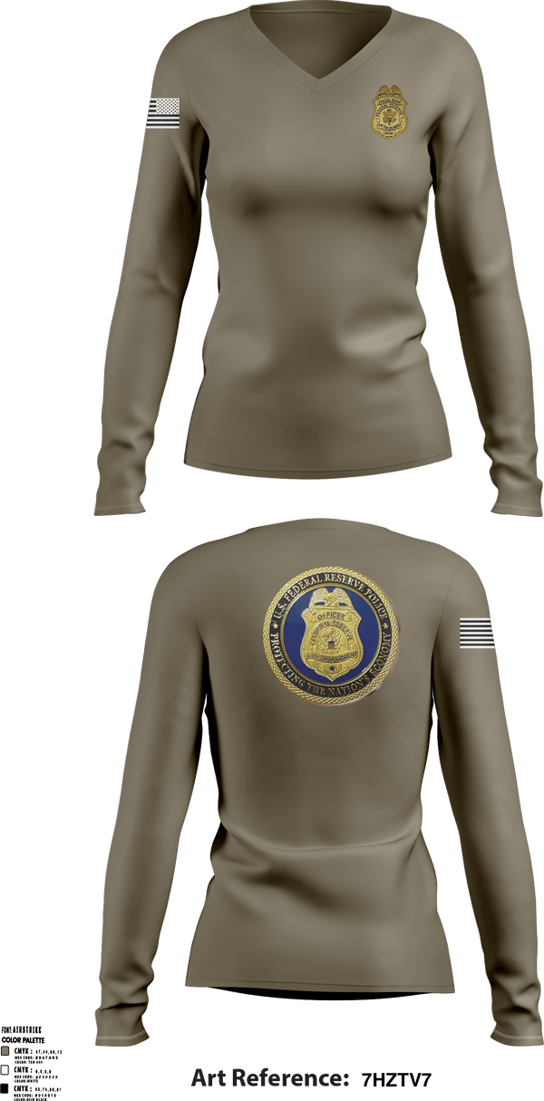 Women's Long Sleeve Vneck Shirt, , Police, Teamtime, Team time, sublimation, custom sports apparel, team uniforms, spirit wear, spiritwear, sports uniforms, custom shirts, team store, custom team store, fundraiser sports, apparel fundraiser