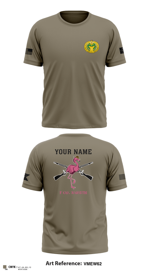 Short Sleeve Performance Shirt, Flamingo Co F 3/485 IN, Army, Teamtime, Team time, sublimation, custom sports apparel, team uniforms, spirit wear, spiritwear, sports uniforms, custom shirts, team store, custom team store, fundraiser sports, apparel fundraiser