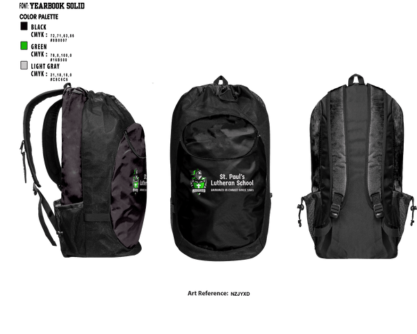 Gear Bag, St Pauls Evangelical Lutheran School, Spirit Store, Teamtime, Team time, sublimation, custom sports apparel, team uniforms, spirit wear, spiritwear, sports uniforms, custom shirts, team store, custom team store, fundraiser sports, apparel fundraiser