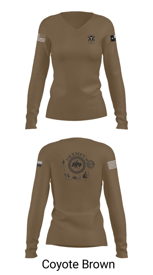 Women's Long Sleeve Vneck Shirt, 3-133 FA, Army, Teamtime, Team time, sublimation, custom sports apparel, team uniforms, spirit wear, spiritwear, sports uniforms, custom shirts, team store, custom team store, fundraiser sports, apparel fundraiser