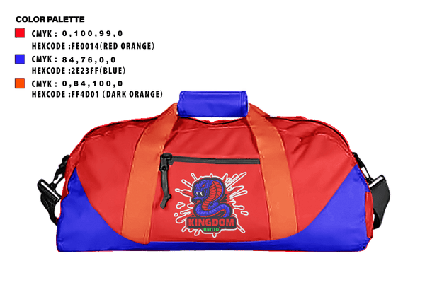Duffle Bag, Kingdom UnitedKingdom United, , Teamtime, Team time, sublimation, custom sports apparel, team uniforms, spirit wear, spiritwear, sports uniforms, custom shirts, team store, custom team store, fundraiser sports, apparel fundraiser