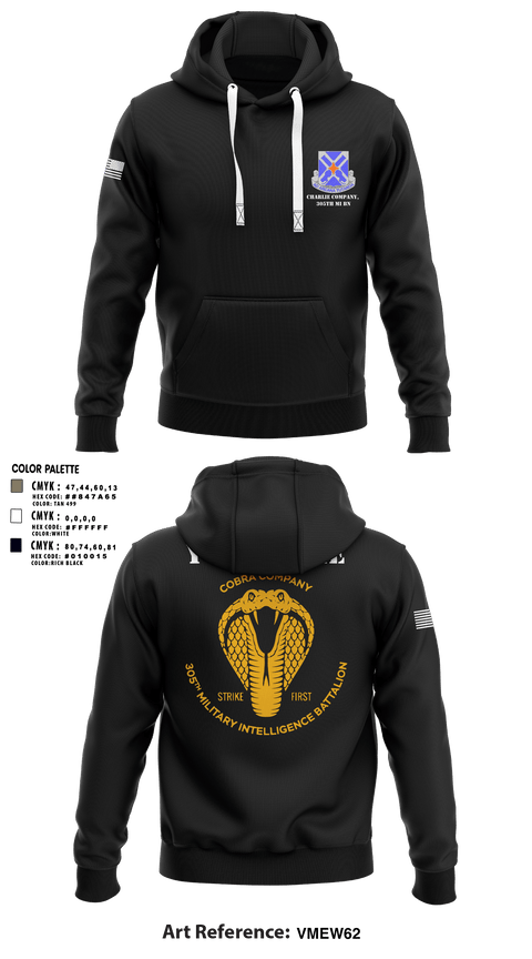 Hoodie, Charlie Company, 305th MI BN, , Teamtime, Team time, sublimation, custom sports apparel, team uniforms, spirit wear, spiritwear, sports uniforms, custom shirts, team store, custom team store, fundraiser sports, apparel fundraiser