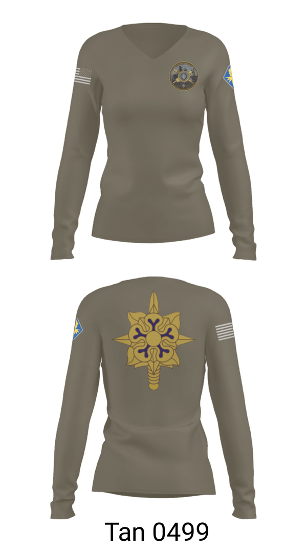 Women's Long Sleeve Vneck Shirt, , Army, Teamtime, Team time, sublimation, custom sports apparel, team uniforms, spirit wear, spiritwear, sports uniforms, custom shirts, team store, custom team store, fundraiser sports, apparel fundraiser