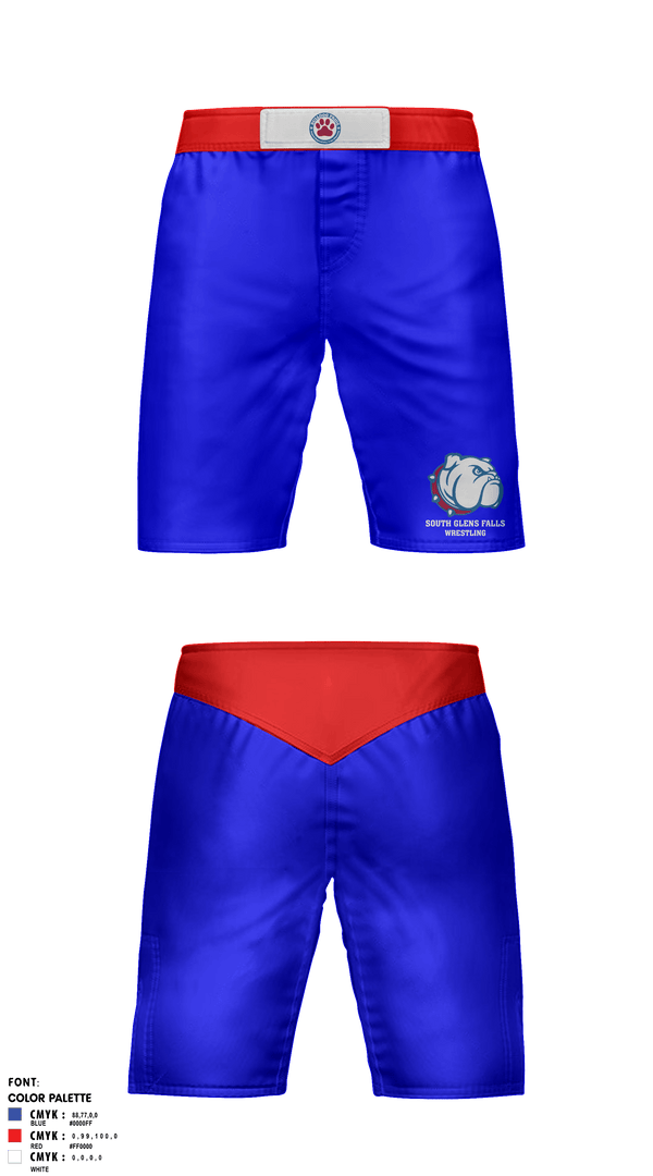 Fight Shorts, South Glens Falls Senior High School Wrestling, Wrestling, Teamtime, Team time, sublimation, custom sports apparel, team uniforms, spirit wear, spiritwear, sports uniforms, custom shirts, team store, custom team store, fundraiser sports, apparel fundraiser