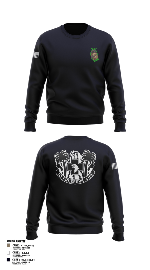 Crew Neck Sweatshirt, TACTICAL POTATOS, Army, Teamtime, Team time, sublimation, custom sports apparel, team uniforms, spirit wear, spiritwear, sports uniforms, custom shirts, team store, custom team store, fundraiser sports, apparel fundraiser