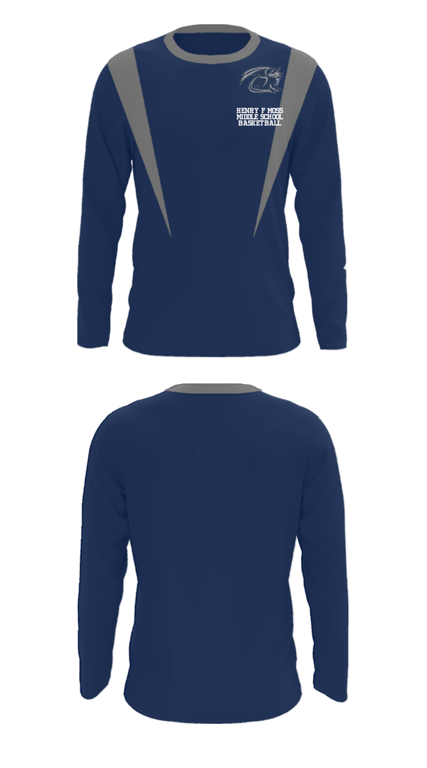 Long Sleeve Performance Shirt, Henry F Moss Middle School Basketball, Women's Basketball, Teamtime, Team time, sublimation, custom sports apparel, team uniforms, spirit wear, spiritwear, sports uniforms, custom shirts, team store, custom team store, fundraiser sports, apparel fundraiser