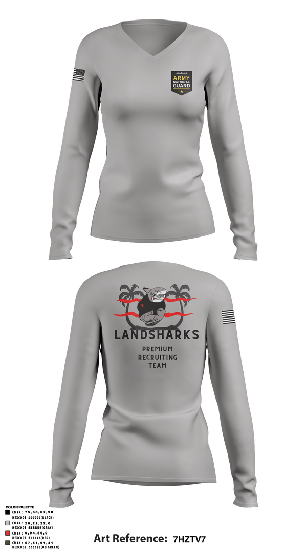 Women's Long Sleeve Vneck Shirt, , National Guard, Teamtime, Team time, sublimation, custom sports apparel, team uniforms, spirit wear, spiritwear, sports uniforms, custom shirts, team store, custom team store, fundraiser sports, apparel fundraiser