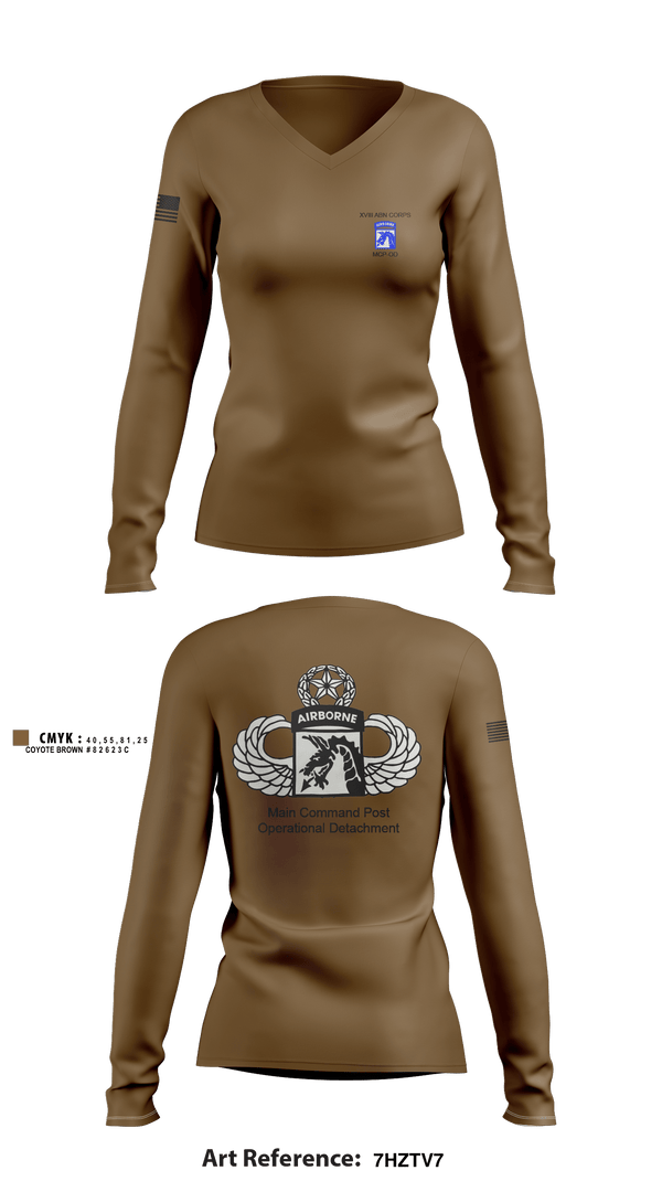 Women's Long Sleeve Vneck Shirt, , Army, Teamtime, Team time, sublimation, custom sports apparel, team uniforms, spirit wear, spiritwear, sports uniforms, custom shirts, team store, custom team store, fundraiser sports, apparel fundraiser
