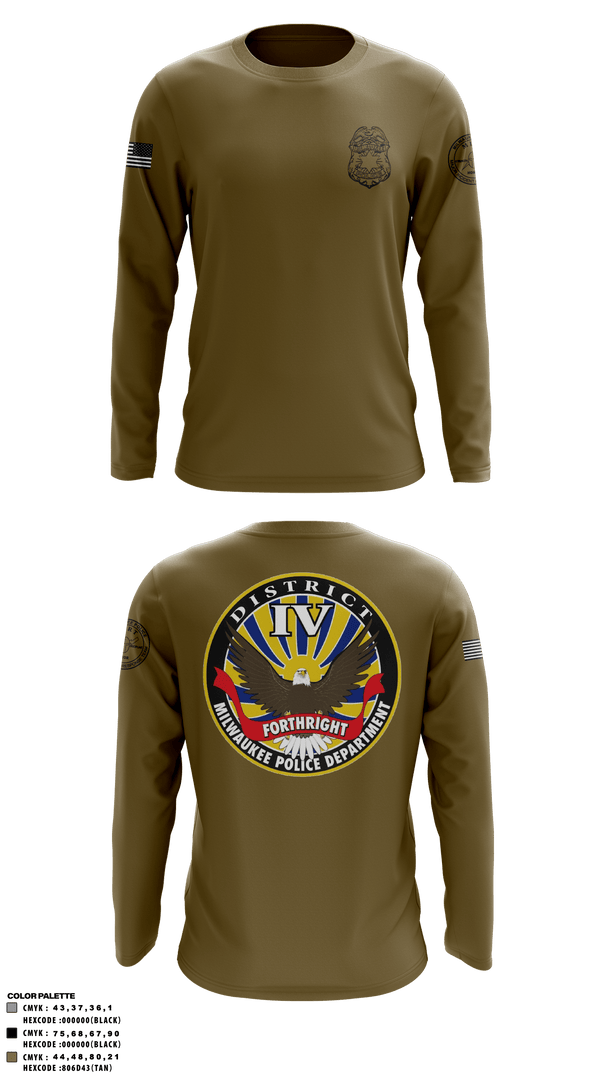 Long Sleeve Performance Shirt, District IV, Police, Teamtime, Team time, sublimation, custom sports apparel, team uniforms, spirit wear, spiritwear, sports uniforms, custom shirts, team store, custom team store, fundraiser sports, apparel fundraiser