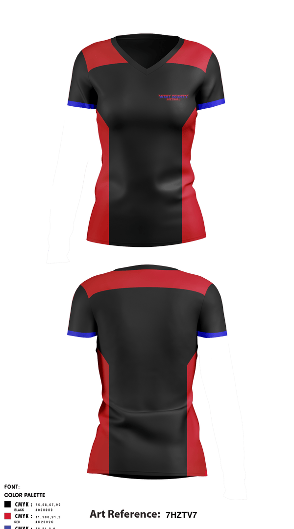 Women's Short Sleeve Vneck Shirt, West County Softball Association, Softball, Teamtime, Team time, sublimation, custom sports apparel, team uniforms, spirit wear, spiritwear, sports uniforms, custom shirts, team store, custom team store, fundraiser sports, apparel fundraiser