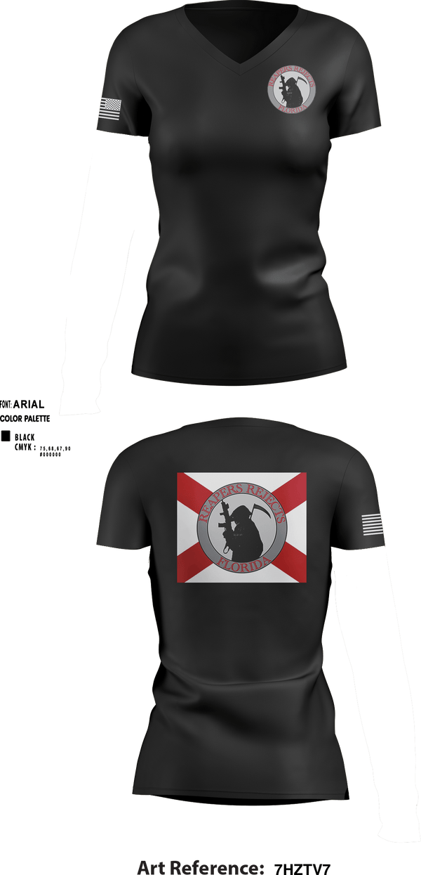 Women's Short Sleeve Vneck Shirt, Reapers Rejects, , Teamtime, Team time, sublimation, custom sports apparel, team uniforms, spirit wear, spiritwear, sports uniforms, custom shirts, team store, custom team store, fundraiser sports, apparel fundraiser