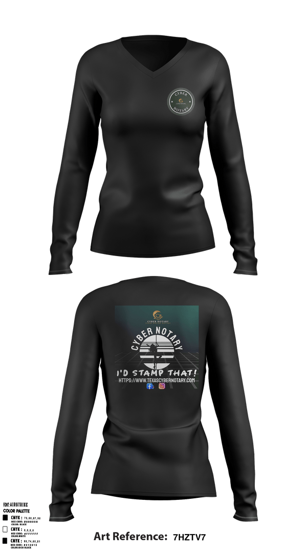 Women's Long Sleeve Vneck Shirt, Cyber NotaryCyber Notary, , Teamtime, Team time, sublimation, custom sports apparel, team uniforms, spirit wear, spiritwear, sports uniforms, custom shirts, team store, custom team store, fundraiser sports, apparel fundraiser