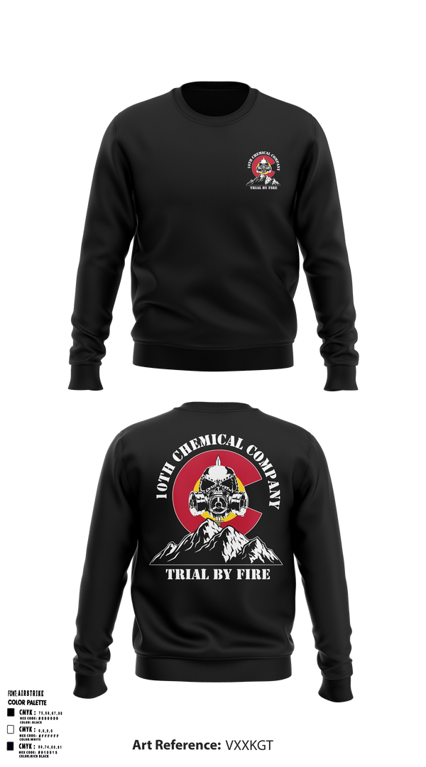 Crew Neck Sweatshirt, 10th Chemical Company, , Teamtime, Team time, sublimation, custom sports apparel, team uniforms, spirit wear, spiritwear, sports uniforms, custom shirts, team store, custom team store, fundraiser sports, apparel fundraiser
