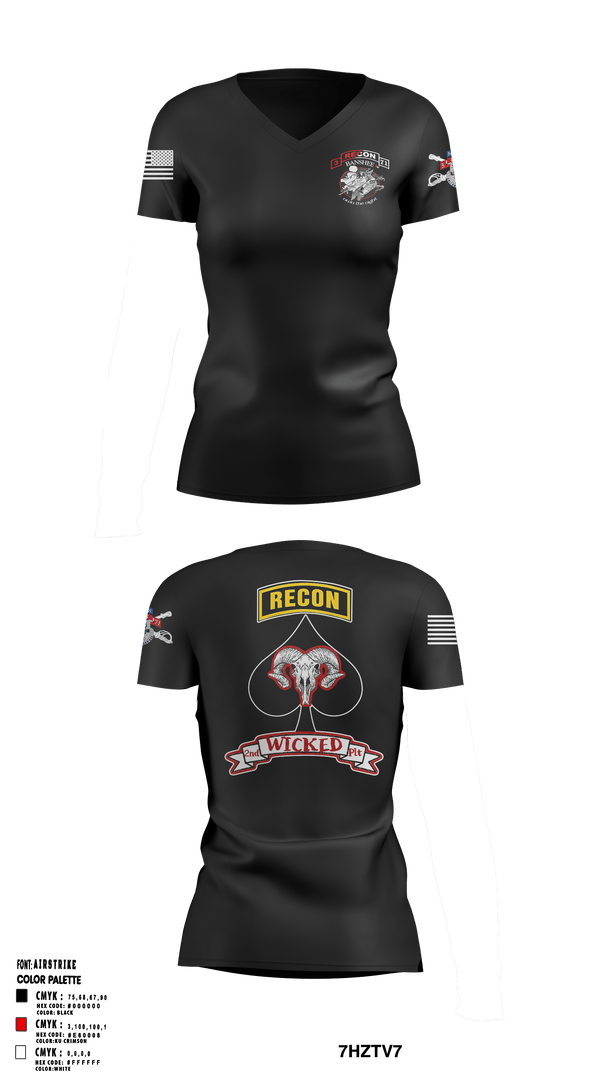 Women's Short Sleeve Vneck Shirt, B TRP, 3-71 CAV, Army, Teamtime, Team time, sublimation, custom sports apparel, team uniforms, spirit wear, spiritwear, sports uniforms, custom shirts, team store, custom team store, fundraiser sports, apparel fundraiser