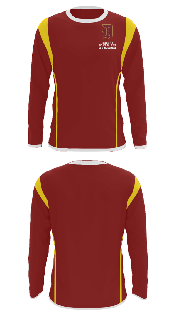 Long Sleeve Performance Shirt, Doherty Memorial High School Swimming, Swimming, Teamtime, Team time, sublimation, custom sports apparel, team uniforms, spirit wear, spiritwear, sports uniforms, custom shirts, team store, custom team store, fundraiser sports, apparel fundraiser