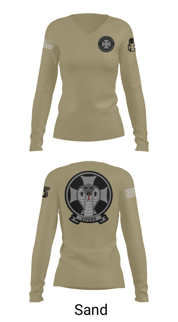 Women's Long Sleeve Vneck Shirt, , Marines, Teamtime, Team time, sublimation, custom sports apparel, team uniforms, spirit wear, spiritwear, sports uniforms, custom shirts, team store, custom team store, fundraiser sports, apparel fundraiser