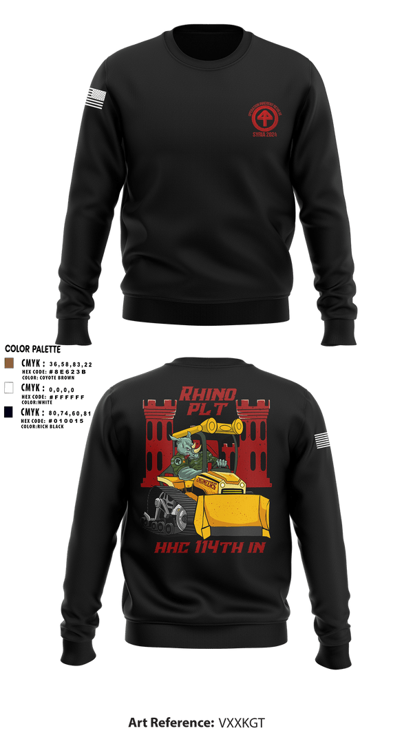 Crew Neck Sweatshirt, HHC 1-114 Infantry Brigade, , Teamtime, Team time, sublimation, custom sports apparel, team uniforms, spirit wear, spiritwear, sports uniforms, custom shirts, team store, custom team store, fundraiser sports, apparel fundraiser