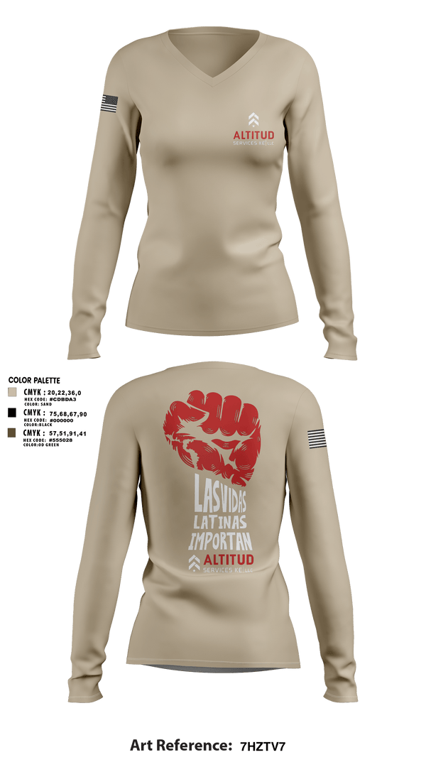 Women's Long Sleeve Vneck Shirt, Altitud Services, Army, Teamtime, Team time, sublimation, custom sports apparel, team uniforms, spirit wear, spiritwear, sports uniforms, custom shirts, team store, custom team store, fundraiser sports, apparel fundraiser
