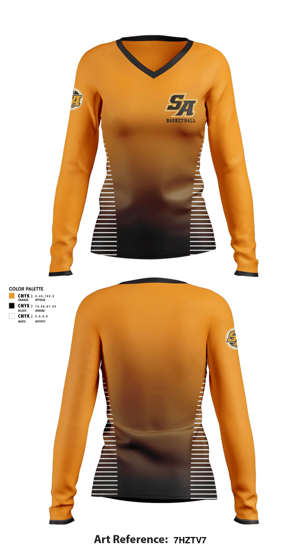 Women's Long Sleeve Vneck Shirt, Saint Anthony'S High School Basketball, Women's Basketball, Teamtime, Team time, sublimation, custom sports apparel, team uniforms, spirit wear, spiritwear, sports uniforms, custom shirts, team store, custom team store, fundraiser sports, apparel fundraiser