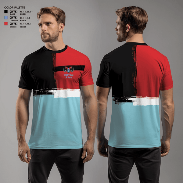 Short Sleeve Performance Shirt, West Valley JR Rams, Football, Teamtime, Team time, sublimation, custom sports apparel, team uniforms, spirit wear, spiritwear, sports uniforms, custom shirts, team store, custom team store, fundraiser sports, apparel fundraiser