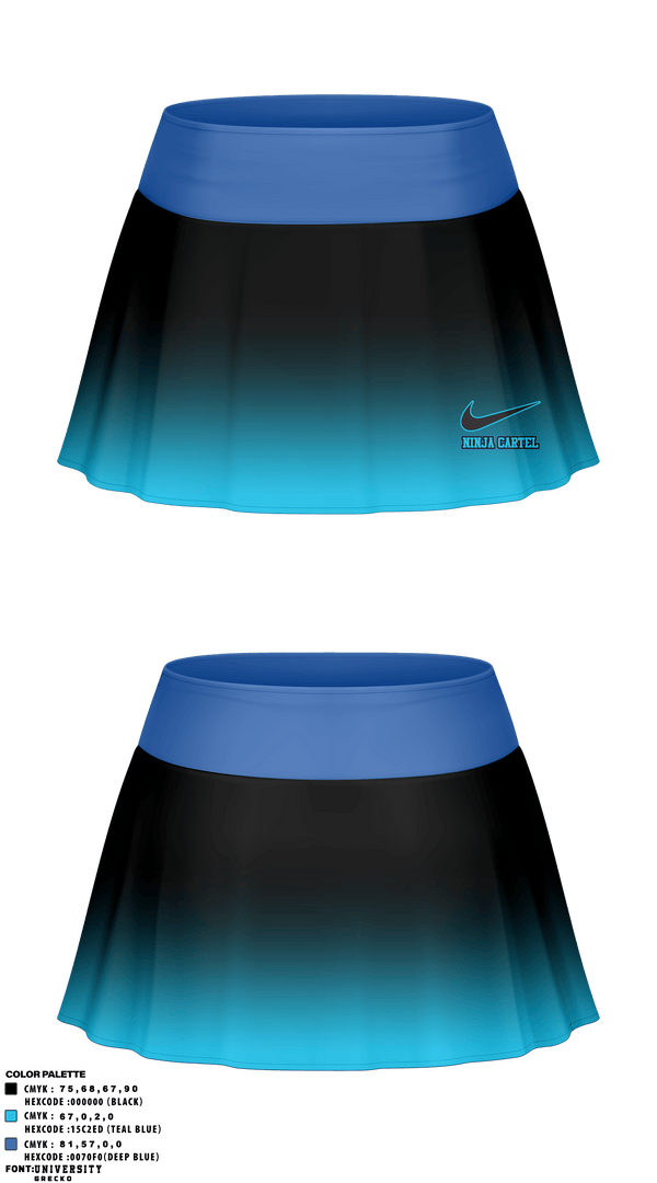 Skort, Ninja Cartel, Tennis, Teamtime, Team time, sublimation, custom sports apparel, team uniforms, spirit wear, spiritwear, sports uniforms, custom shirts, team store, custom team store, fundraiser sports, apparel fundraiser