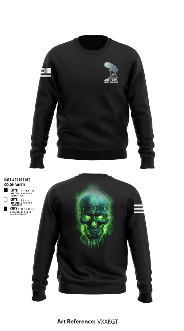 Crew Neck Sweatshirt, 101st Rangers, Army, Teamtime, Team time, sublimation, custom sports apparel, team uniforms, spirit wear, spiritwear, sports uniforms, custom shirts, team store, custom team store, fundraiser sports, apparel fundraiser