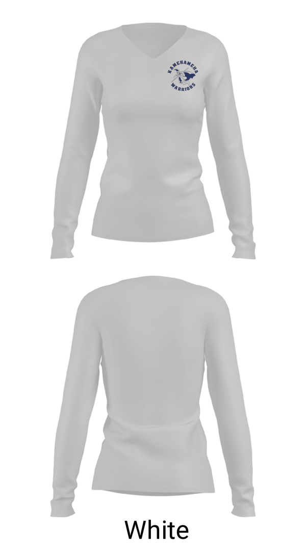 Women's Long Sleeve Vneck Shirt, Kamehameha School-Maui Campus Golf, Golf, Teamtime, Team time, sublimation, custom sports apparel, team uniforms, spirit wear, spiritwear, sports uniforms, custom shirts, team store, custom team store, fundraiser sports, apparel fundraiser