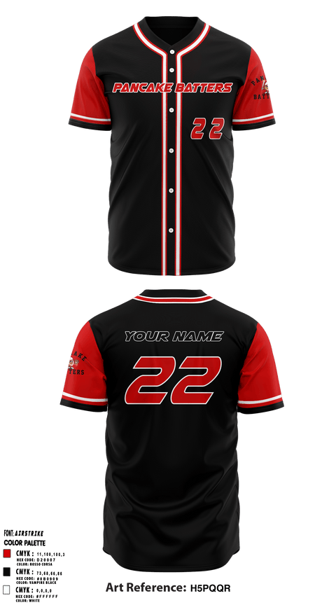 Full Button Baseball Jersey, Pancake Batters, Baseball, Teamtime, Team time, sublimation, custom sports apparel, team uniforms, spirit wear, spiritwear, sports uniforms, custom shirts, team store, custom team store, fundraiser sports, apparel fundraiser