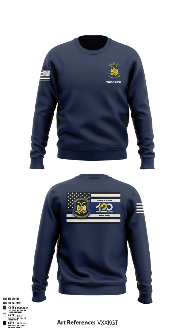 Crew Neck Sweatshirt, MSHP Class 120, Police, Teamtime, Team time, sublimation, custom sports apparel, team uniforms, spirit wear, spiritwear, sports uniforms, custom shirts, team store, custom team store, fundraiser sports, apparel fundraiser