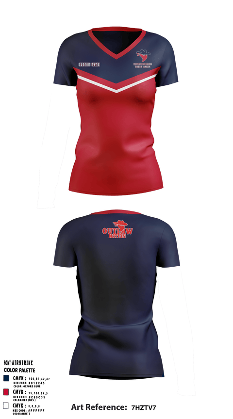 Women's Short Sleeve Vneck Shirt, Saugerties Outlaws, Football, Teamtime, Team time, sublimation, custom sports apparel, team uniforms, spirit wear, spiritwear, sports uniforms, custom shirts, team store, custom team store, fundraiser sports, apparel fundraiser