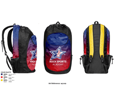 Gear Bag, Rock Sports Academy, Men's Basketball, Teamtime, Team time, sublimation, custom sports apparel, team uniforms, spirit wear, spiritwear, sports uniforms, custom shirts, team store, custom team store, fundraiser sports, apparel fundraiser