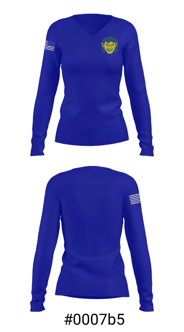 Women's Long Sleeve Vneck Shirt, Harrison Goblins, Spirit Store, Teamtime, Team time, sublimation, custom sports apparel, team uniforms, spirit wear, spiritwear, sports uniforms, custom shirts, team store, custom team store, fundraiser sports, apparel fundraiser