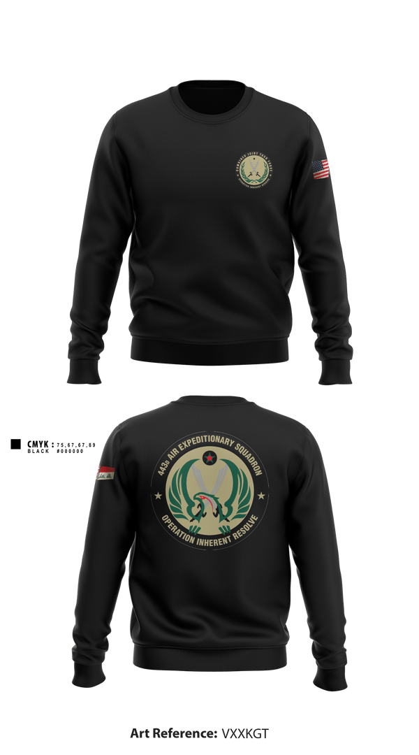 Crew Neck Sweatshirt, 443 AES, Air Force, Teamtime, Team time, sublimation, custom sports apparel, team uniforms, spirit wear, spiritwear, sports uniforms, custom shirts, team store, custom team store, fundraiser sports, apparel fundraiser