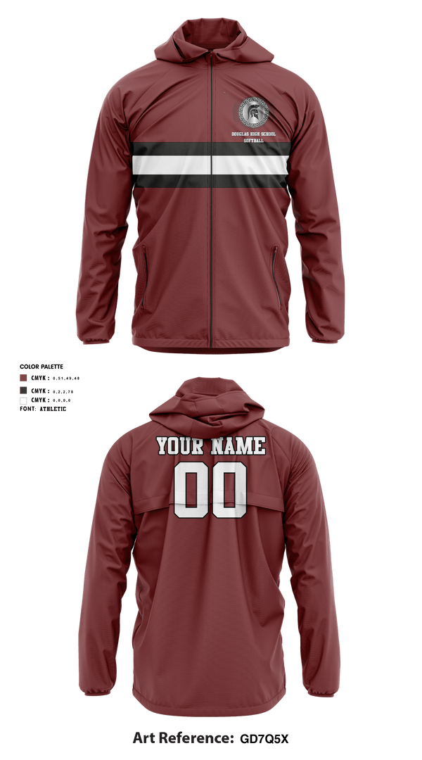Windbreaker, Douglas High School Softball, Softball, Teamtime, Team time, sublimation, custom sports apparel, team uniforms, spirit wear, spiritwear, sports uniforms, custom shirts, team store, custom team store, fundraiser sports, apparel fundraiser