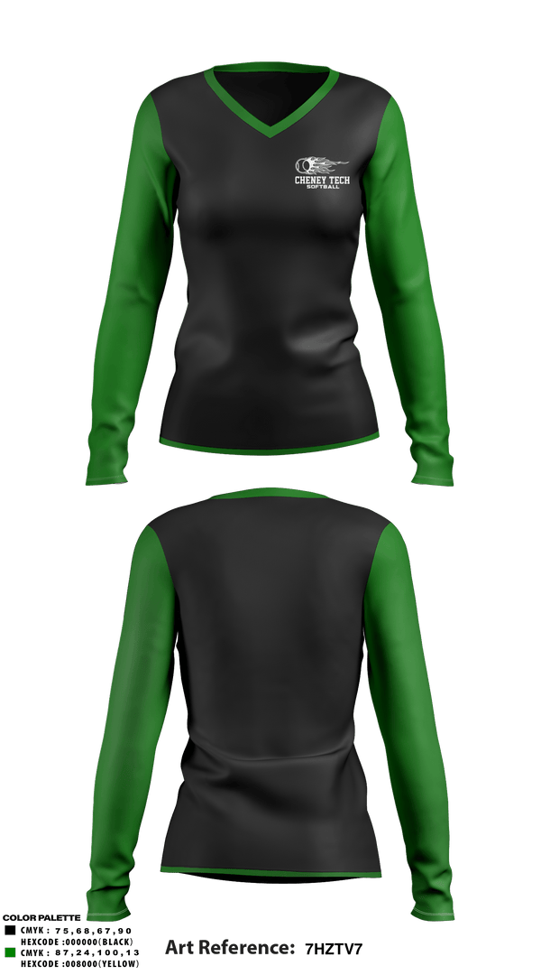 Women's Long Sleeve Vneck Shirt, Howell Cheney Technical High School Softball, Softball, Teamtime, Team time, sublimation, custom sports apparel, team uniforms, spirit wear, spiritwear, sports uniforms, custom shirts, team store, custom team store, fundraiser sports, apparel fundraiser