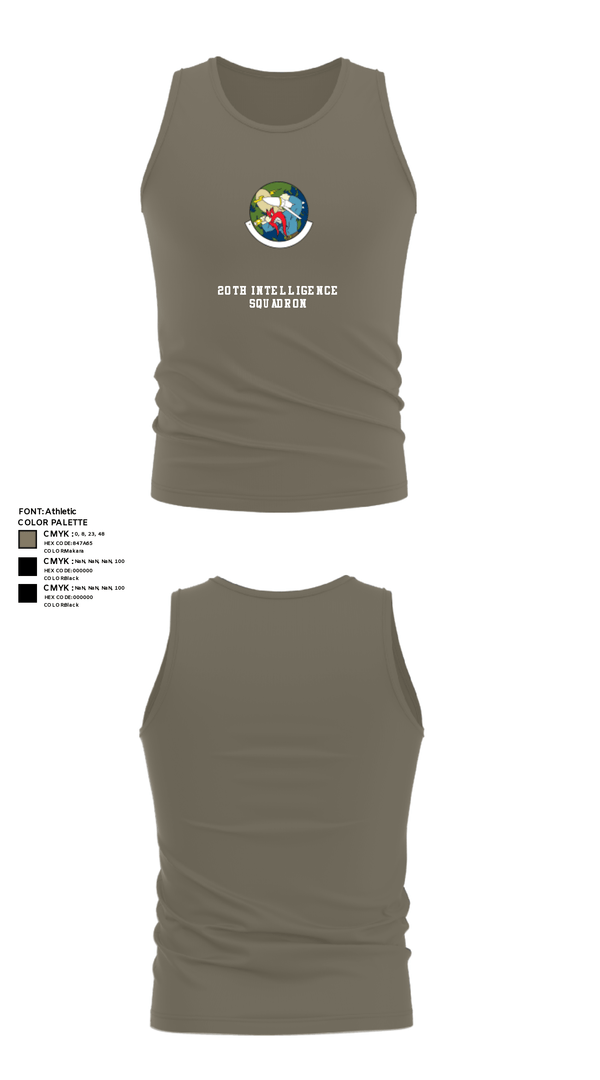 Tank Top, 20th Intelligence Squadron, Air Force, Teamtime, Team time, sublimation, custom sports apparel, team uniforms, spirit wear, spiritwear, sports uniforms, custom shirts, team store, custom team store, fundraiser sports, apparel fundraiser