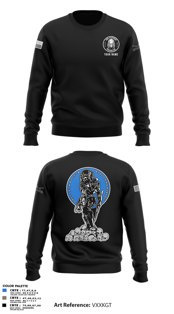 Crew Neck Sweatshirt, 3rd Platoon, Army, Teamtime, Team time, sublimation, custom sports apparel, team uniforms, spirit wear, spiritwear, sports uniforms, custom shirts, team store, custom team store, fundraiser sports, apparel fundraiser