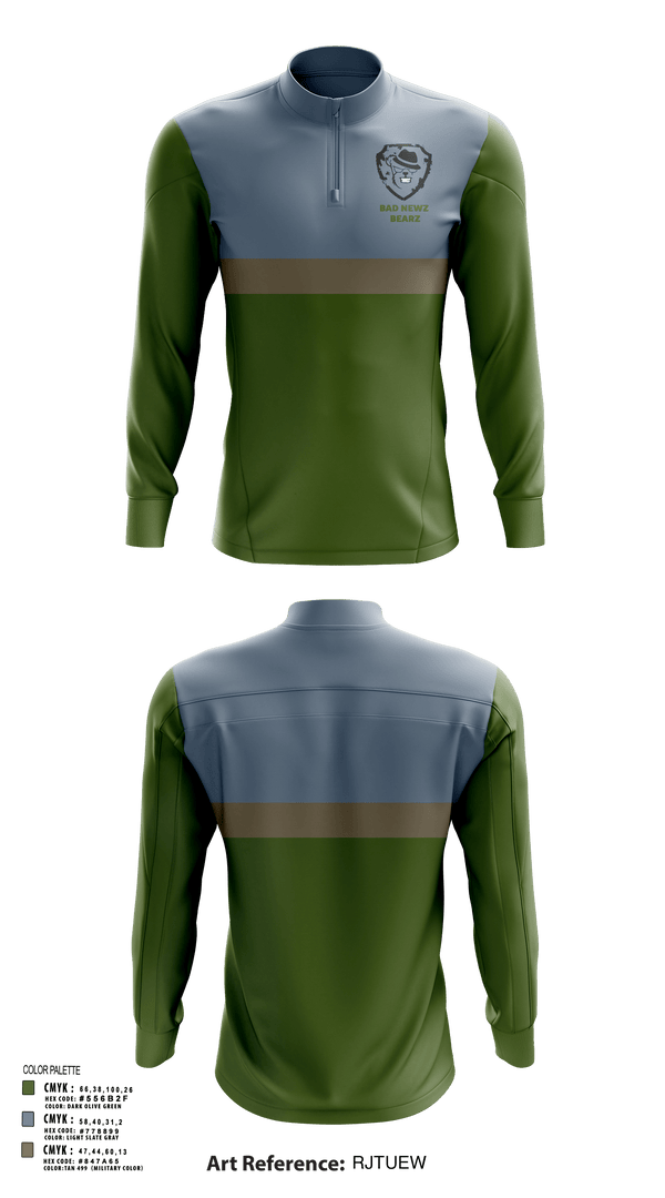 Quarter Zip Jacket, Bad Newz Bearz, E-Sports, Teamtime, Team time, sublimation, custom sports apparel, team uniforms, spirit wear, spiritwear, sports uniforms, custom shirts, team store, custom team store, fundraiser sports, apparel fundraiser