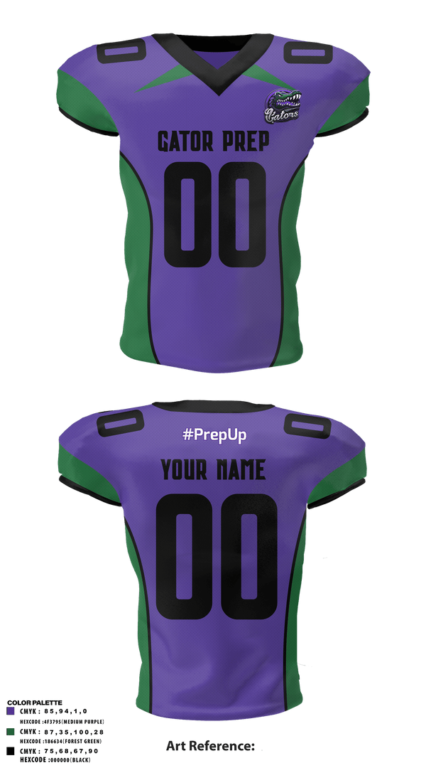 Football Jersey, Gator Prep, Football, Teamtime, Team time, sublimation, custom sports apparel, team uniforms, spirit wear, spiritwear, sports uniforms, custom shirts, team store, custom team store, fundraiser sports, apparel fundraiser