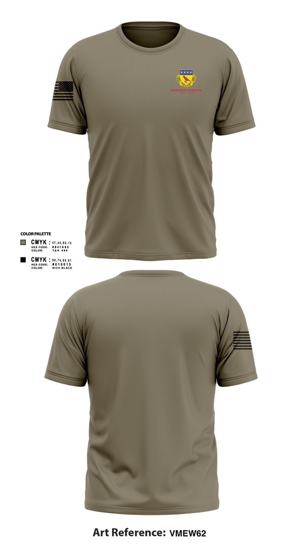 Short Sleeve Performance Shirt, Alpha BTRY 2/138th FA, National Guard, Teamtime, Team time, sublimation, custom sports apparel, team uniforms, spirit wear, spiritwear, sports uniforms, custom shirts, team store, custom team store, fundraiser sports, apparel fundraiser