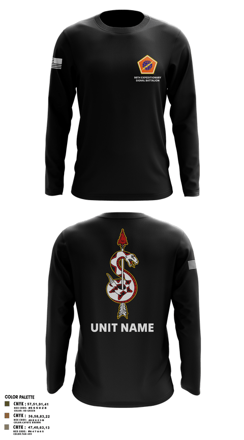 Long Sleeve Performance Shirt, 98th Expeditionary Signal Battalion, Army, Teamtime, Team time, sublimation, custom sports apparel, team uniforms, spirit wear, spiritwear, sports uniforms, custom shirts, team store, custom team store, fundraiser sports, apparel fundraiser
